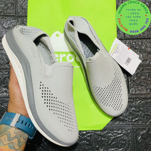 GIÀY NHỰA ĐI MƯA CROCS LITERIDE PACER 360 SLIP ON CHO NAM MÀU GHI