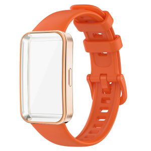 strap+case For Huawei band 10 9 8 7 smart band protective case for huawei band 7 8 9 10 silicone wristband bracelet band for huawei band 6 Pro