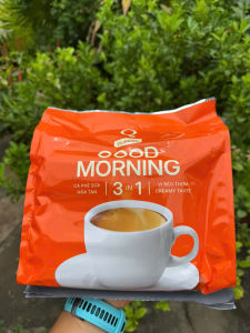 Cà phê sữa hòa tan good morning Trần Quang NUAN hòa tan 3 in 1 uống liền thùng 10kg 21 bịch