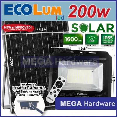 Firefly Ecolum Electric Solar LED Floodlight with Timer Brightness Remote Control 25W 40W 60W 100W 200W