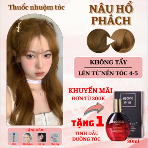 Thuốc nhuộm tóc màu Nâu Hổ Phách - Không tẩy / Nhuộm tóc tiện lợi tại nhà - Tặng kèm oxi trợ nhuộm