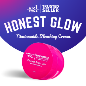 HONEST GLOW Glow 190 Niacinamide Bleaching Cream 250g – Brightening Dark Spot Remover Hydrating Body Moisturizer