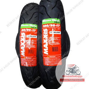 Paket Ban Motor Sport 80/80 dan 100/80 Ring 17 MAXXIS Green Devil MA-G1 TUBELESS Bonus Pentil untuk Satria FU Sonic dll