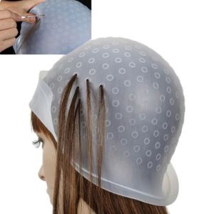 OMQAIO Silicone Highlighting Dye Cap Pink Professional Hair Dye Cap Styling Tools Durable Hair Coloring Cap Men/Women
