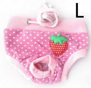 Pet Physiological Washable Pants Puppy Dog Cat Underwear Diapers Fruit Print Diaper Dog Shorts Washable Female Dog Panties Underwear Briefs Shorts Sanitary Physiological Pants