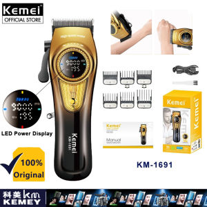 Kemei KM-1691 Professional LED Display Hair Clipper 9000RPM 10W Rechargeable Mens Haircut Machine Electric Beard Trimmer