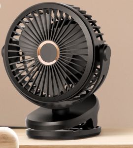 พัดลมพกพา 10000 mAh ชาร์จแบตได้ ทรงตั้งโต๊ะหรือติดรถเข็นสัตว์เลี้ยง ลมแรง ปรับระดับได้ วัสดุพรีเมียม