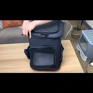 AIMAYAPET Expandable Pet Backpack With Zipper Portable Foldable Large Capacity Pet Outing Bag