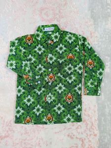 Baju Batik MI Hijau Motif Ikhlas Beramal Kelas 1-6