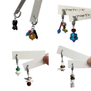 Unique Black Dog Asymmetric Earrings Playful Black Dog Earrings Designed For Those Who Appreciate Pet Inspired