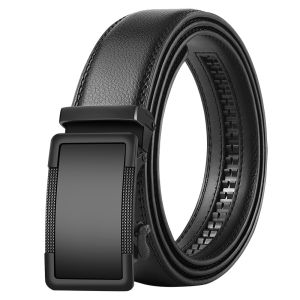 Sabuk Ikat Pinggang  Pria Kulit CHN2 WTPK 2 Gesper  Stainless Hitam Polos Fashion Formal Elegant