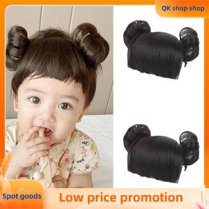✨QK shop✨ Baby Wig Braid Hairband wig for kids baby headband baby hair Children Fake Bangs Head Buckle COS Hair Accessories Baby