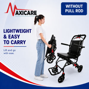 Ready Stock 9.5kg Lightweight Foldable Travel Wheelchair 16 Inch Waterproof Seat Kerusi Roda Ringan OKU