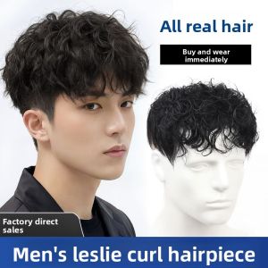 Tóc giả nam 100% tóc người kiểu dáng thời trang và đẹp trai lưới thoáng khí thay thế tóc tự nhiên.