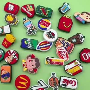 New food-themed clog charms: fries fried chicken hamburgers garden-themed shoe buckles detachable decorative buckles
