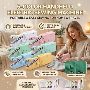 【Sewing At Home Just Press 】Handheld Sewing Machine Mini Portable Sewing Machine Electric Sewing Device Household Fabric Stitching Tool Quick Repair Machine