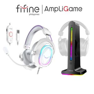 FIFINE AmpliGame H13 Wired USB Gaming Headset: 7.1 Surround Sound - Vibrant Customizable RGB - Game/Chat Balance Gamer Headphone with Noise Canceling Mic for PC PS5/PS4 Laptop Mac