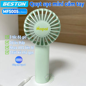 Quạt cầm tay Beston nhỏ gọn Mopal NFS005 êm ái bền bỉ 3 cấp độ gió thời gian sử dụng cao dễ dàng mang theo