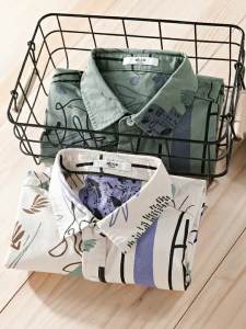 Áo sơ mi in cao cấp thời trang nam thanh niên Hàn Quốc mới 100% cotton nguyên chất xu hướng cá tính