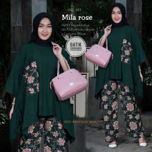 PROMO COD Setelan Tunik Dan Celana Panjang Rayon Perempuan Dewasa Mila Rose One Set_Ti Amo