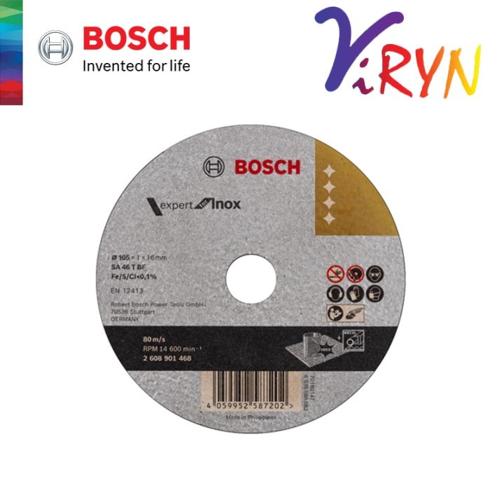 ViRYN BOSCH Cutting Disc - 4” Expert for Inox (105x1x16mm) - 2608901468 ...