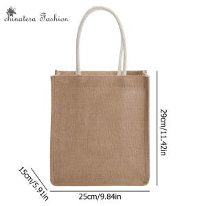 Burlap Tote Bags Blank Jute Beach Shopping Handbag for Grocery Crafts Wedding