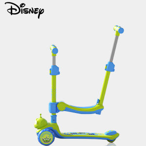 Disney Licensed Alien 3 in 1 Three Wheels Baby Children Scooter with Saddle Push Handle Foldable Height Adjustable 2 - 8 Age