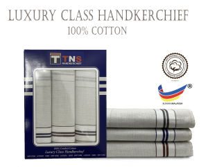 Luxury Men Woven Box Handkerchief 100% Pure Fine Cotton / Sapu Tangan Lelaki (3Pcs) pocket handkerchief -suit handkerchief-tuala tangan vintage sapu tangan vintage-tenugui- cotton handkerchief suit pocket square - silk handkerchief