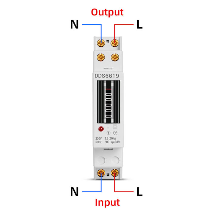 Energy Meter Din Rail 1P Single Phase Counter Household Appliances 230V ...