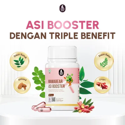 MamaBear ASI Booster Isi 30 Kapsul - Pelancar dan Peningkat Produksi ASI Fenugreek Free Halal BPOM