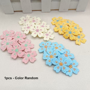C.three Embroidered Cherry Blossom Hair Clip Sweet Flower Hair Clip Girl Heart Gentle Side Clip