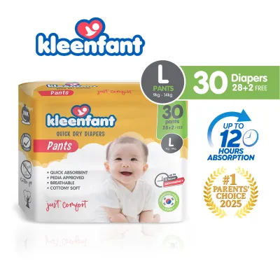 Kleenfant Baby Pull-up Pants Diaper Large (30 Pads) Disposable Diaper Baby Essentials Free Shipping