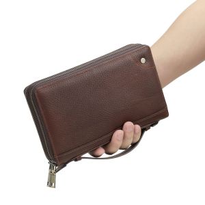 Ví nam da thật phong cách cổ điển có khóa kéo dài túi đựng điện thoại ngăn đựng thẻ bao đựng hộ chiếu hộp đựng AirTags ví đựng tiền xu ví đa chức năng-152c4c8b
