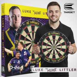 TARGET STEEL TIP DARTBOARD - LUKE LITTLER THE NUKE PROFESSIONAL STEEL TIP BRISTLE DART BOARD SET (PAPAN DART)