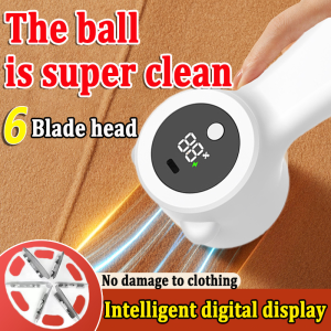 Battery display lint remover electric 6 Blade head electric lint remover lint remover for clothes No damage to clothing Go to the ball super clean Electric Fabric Clothes Lint Remover Hair Ball Trimmer Electric trimmer electric lint remover for clothes