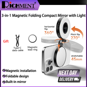 RICHMENT Selfie Light for iPhone Portable Phone Ring Light Adjusted 4 Modes Rechargeable Fill Light for Selfies Photography Makeup Vlogs