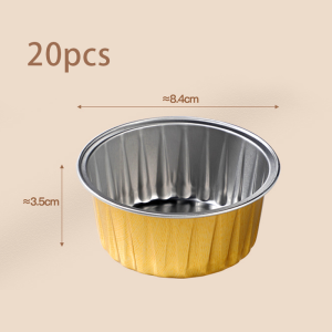 20Pcs Aluminum Foil Muffin Liner Cup Disposable Round Cupcake Baking Aluminum Cup for Air Fryer Oven