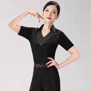 Mens And Womens Latin Dance Performance Clothing Adult National Standard Social Dance Top Long Sleeve