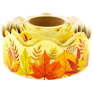 10m Bulletin Board Borders Autumn Classroom Blackboards Maple Leaf Border Trim Decoration for Poster Boards Decoration