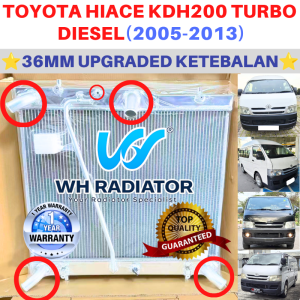 TOYOTA HIACE KDH200 TURBO (D)(2005-2013) (36mm)TRIPLE LAYER FULL ALUMINIUM TOP QUALITY MANUAL Radiator Tangki Air