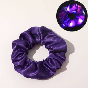 Hair Ring Led Hair Accessories Elastic Hair Bands Light Up Ponytail Scrunchies Glow In The Dark Hair Ties Halloween Christmas Party Halloween Decoration