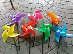 กังหันลมพลาสติกแบบพับ 4 ใบ เส้นผ่าศูนย์กลาง 20cm 23cm และ 38cm