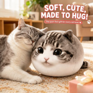 Cat Plush Toy Chubby Round Meme Cat Stuffed Pillow Soft Squishy Doll Sofa Bed Gift