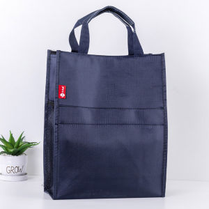 Zippered Document Bag with Handle Waterproof Oxford File Tote Bag Pouch for Carrying Paper Files Books Filing Folder Bags Solid Color Business Handbag Document Bag Multi-layer Large Capacity Tuition Bag Multi Purpose Work Briefcase Portable Office File