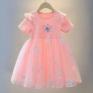 Girls Dress New Frozen long sleeves Dress Princess Skirt Children Cotton Sequins Dress Kids Girl Fashion Clothing
