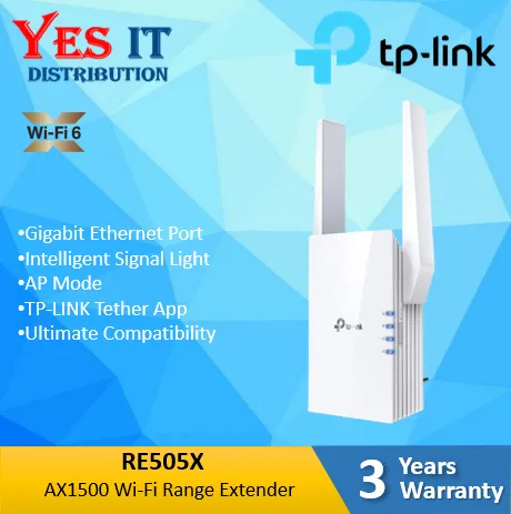 TP-Link RE505X AX1500 / RE605X AX1800 / RE705X AX3000 WiFi 6 Dual Band Range Extender Repeater OneMesh Access Point