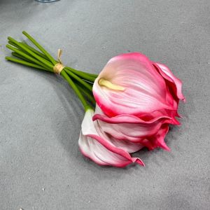 TEN 9Pcs Lifelike Calla Lily Bouquet Lightweight EVA Foam Faux EVA Flowers Durable White Color Artificial Wedding Flowers Wedding
