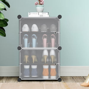 Rak sepatu 4 susun/rak sepatu dengan penutup anti debu/rak sepatu portable 4 tingkat/ RS 1X4/Rak sepatu plastik 4 susun/ rak cabinet / rak sepatu 2 susun