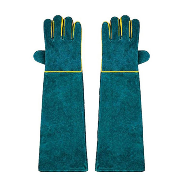 Cowhide AntiBite Protective Gloves Animal Handling Gloves Pet Training