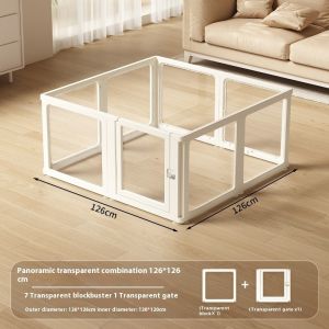 Dog Cage Panoramic Cat Cage Large Space Playpen Splicing Rabbit Cage Transparent Dog Fence